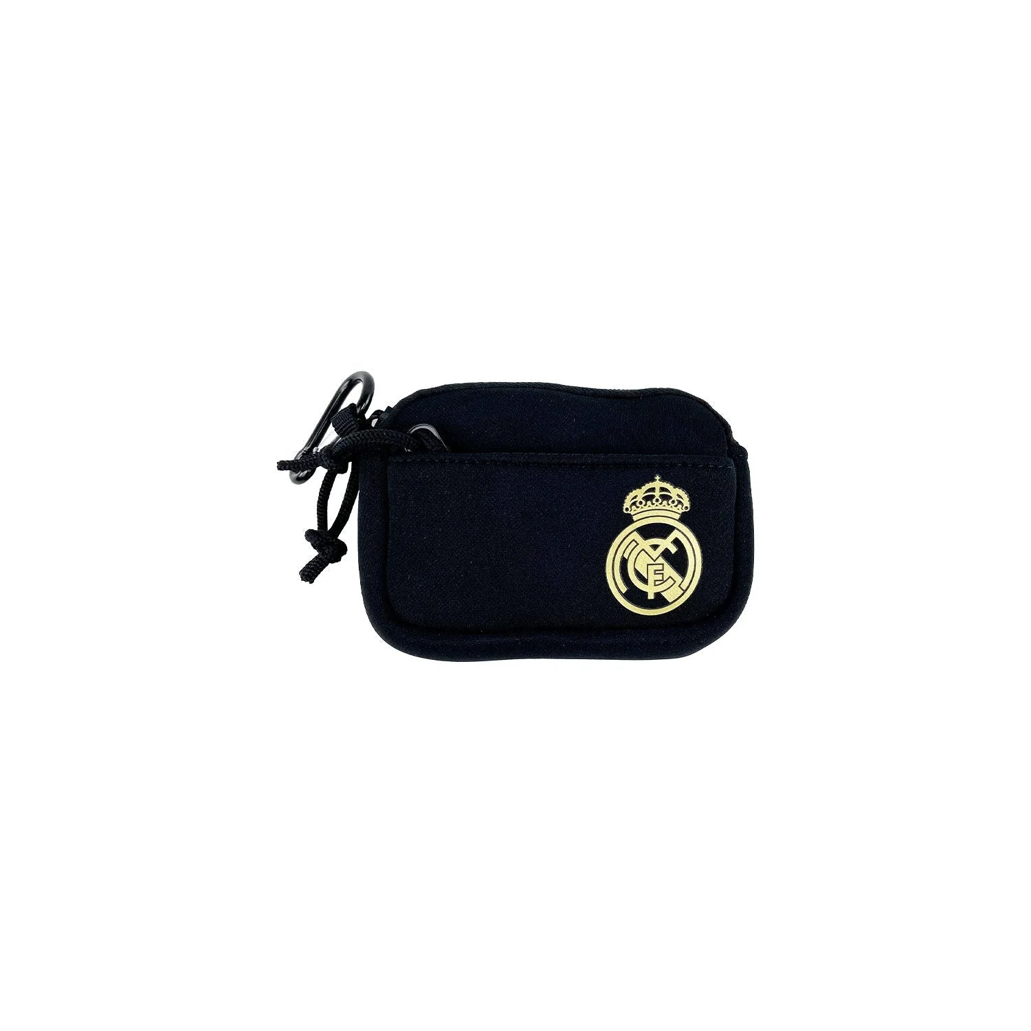 Monedero Cuadrado Neopreno Negro/Dorado
