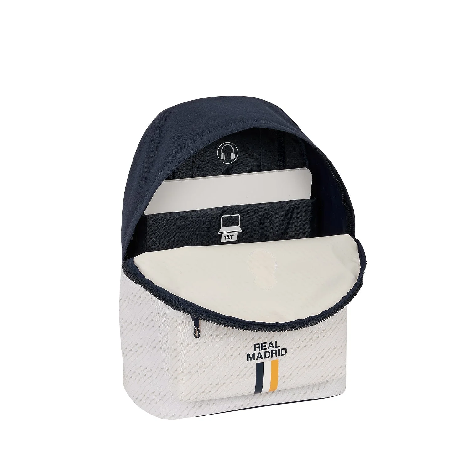 Mochila Portátil Blanca/Dorada