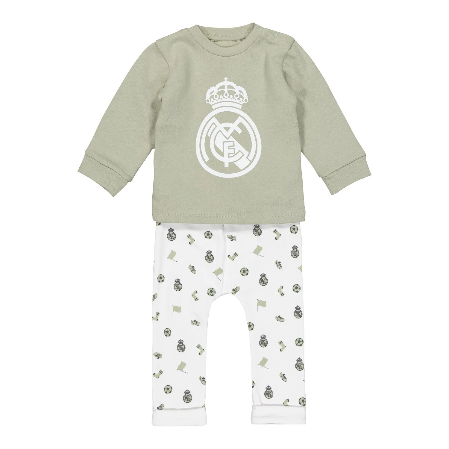 Set Pantalones y Camiseta Bebé Verde/Blanco Real Madrid