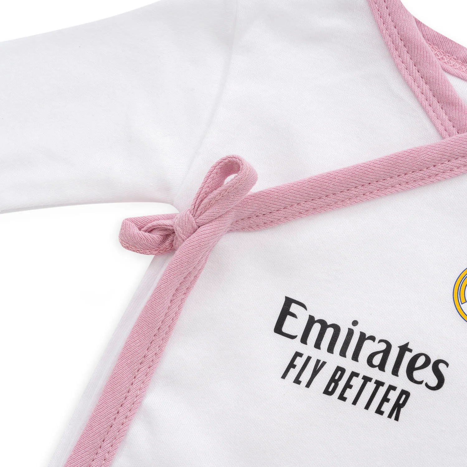 Set Gorro, Camiseta, Polainas, Babero y Manoplas Bebé Rosa Real Madrid - Image 3