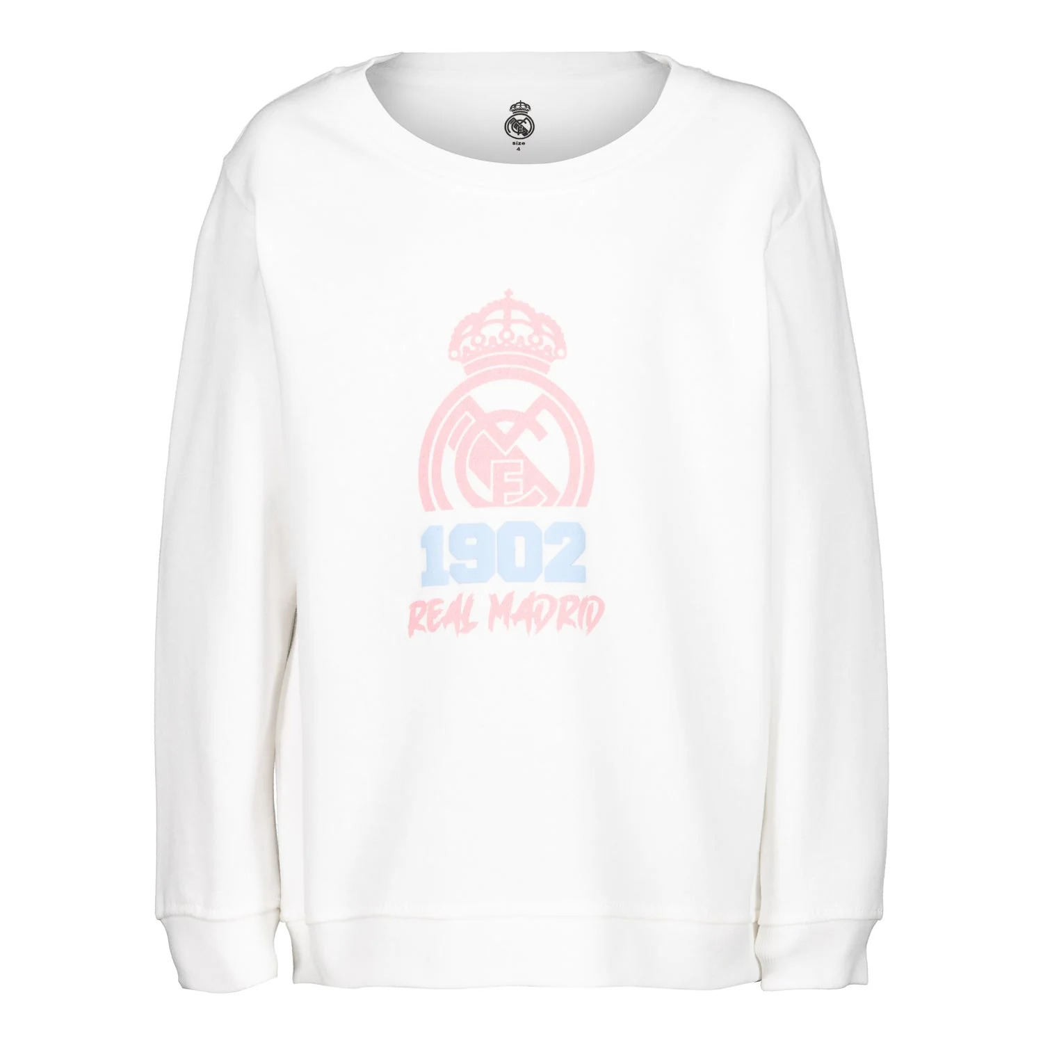 Sudadera Cuello Redondo Infantil Estampacion 1902 Blanco/Rosa