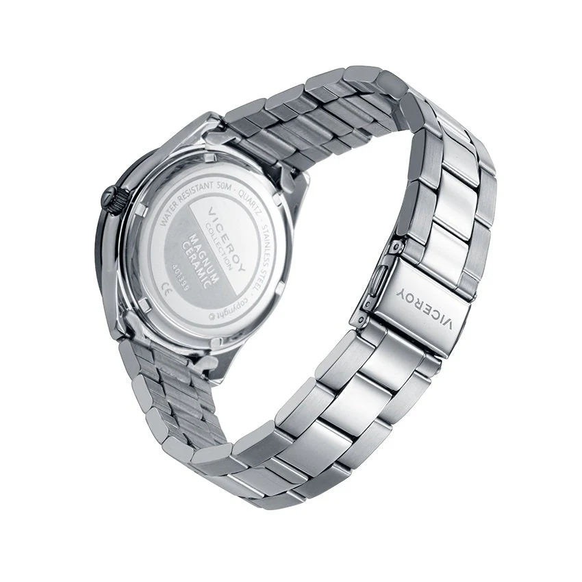 Reloj Hombre con Correa de Acero y Cerámica Plateado Viceroy - Image 2