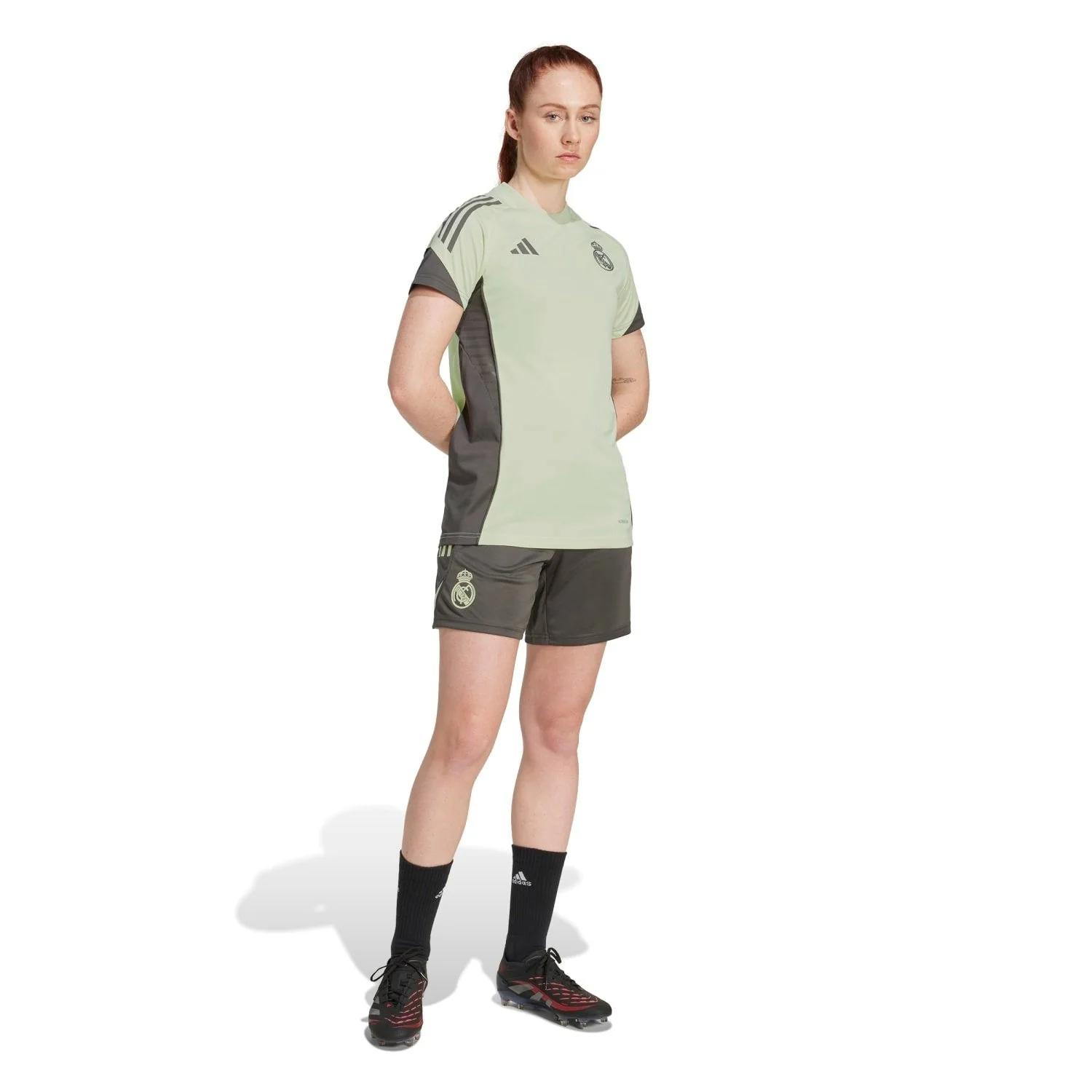 Pantalones Cortos Mujer adidas Entrenamiento 25/26 Caqui Oscuro - Image 4