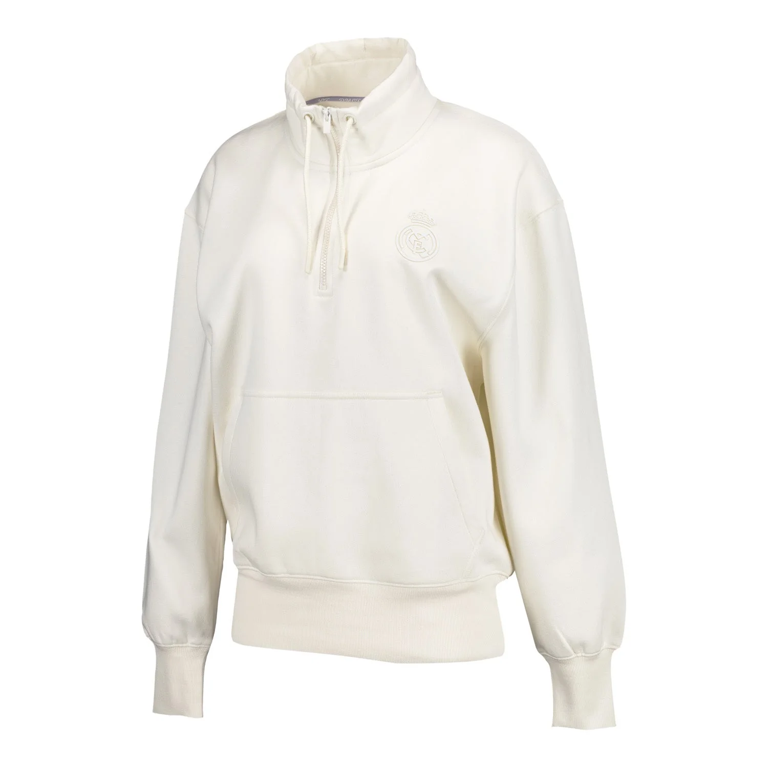 Sudadera Mujer Real Madrid Ladies Vintage 1/4 Cremallera Crema - Image 3