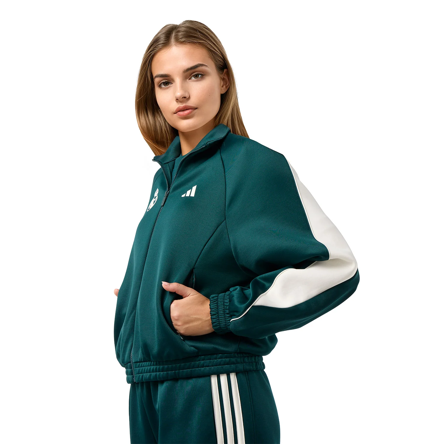 Chaqueta Chándal Mujer adidas Stadium Verde - Image 4