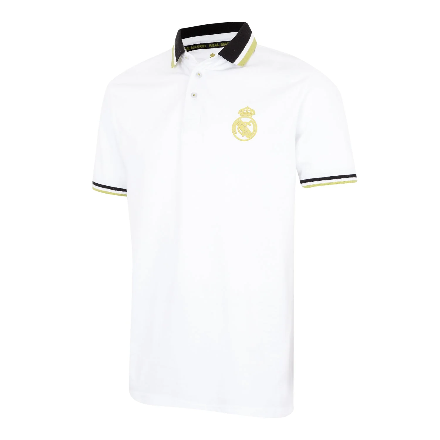Polo Pique Hombre Blanco/Lima Real Madrid