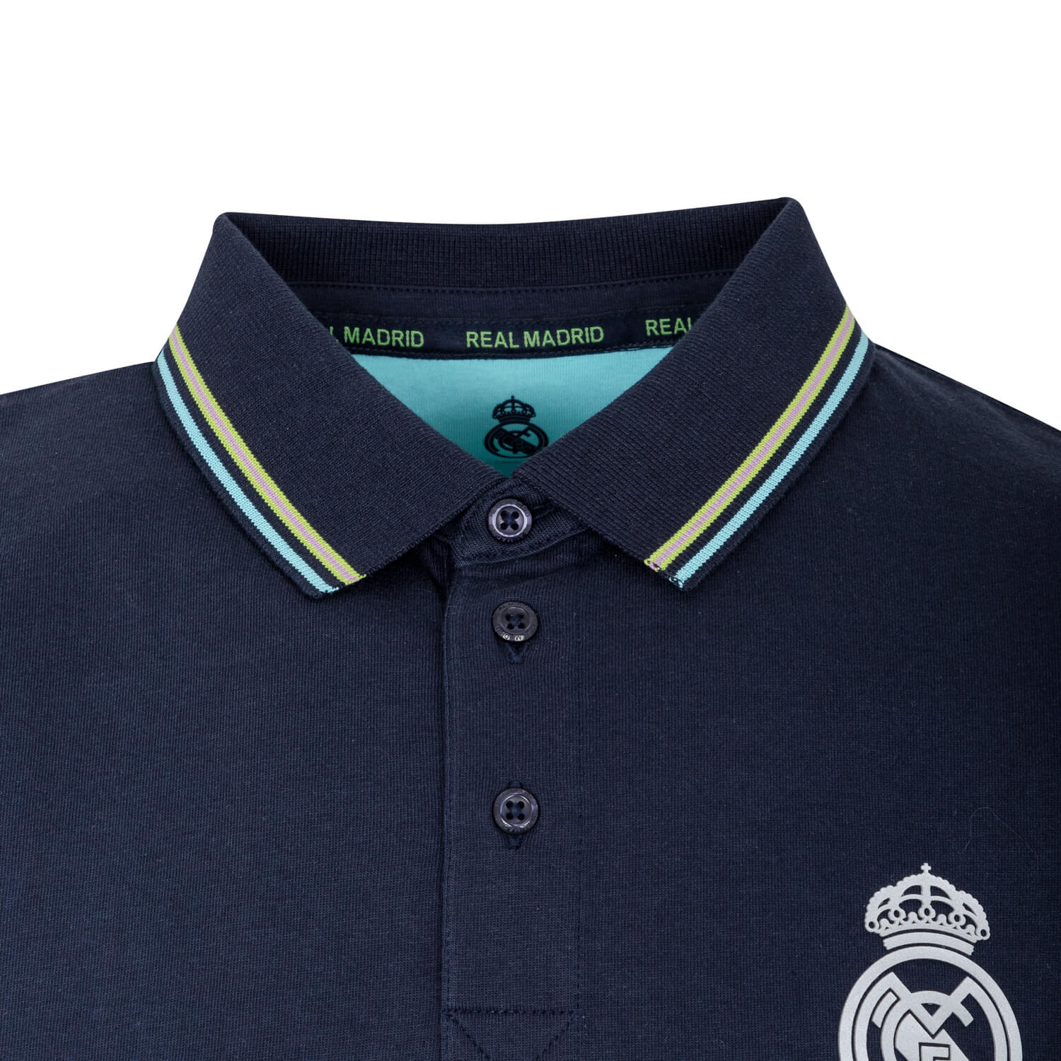 Bernabéu Neon Lights Polo Hombre talle en Cuello Azul - Image 4