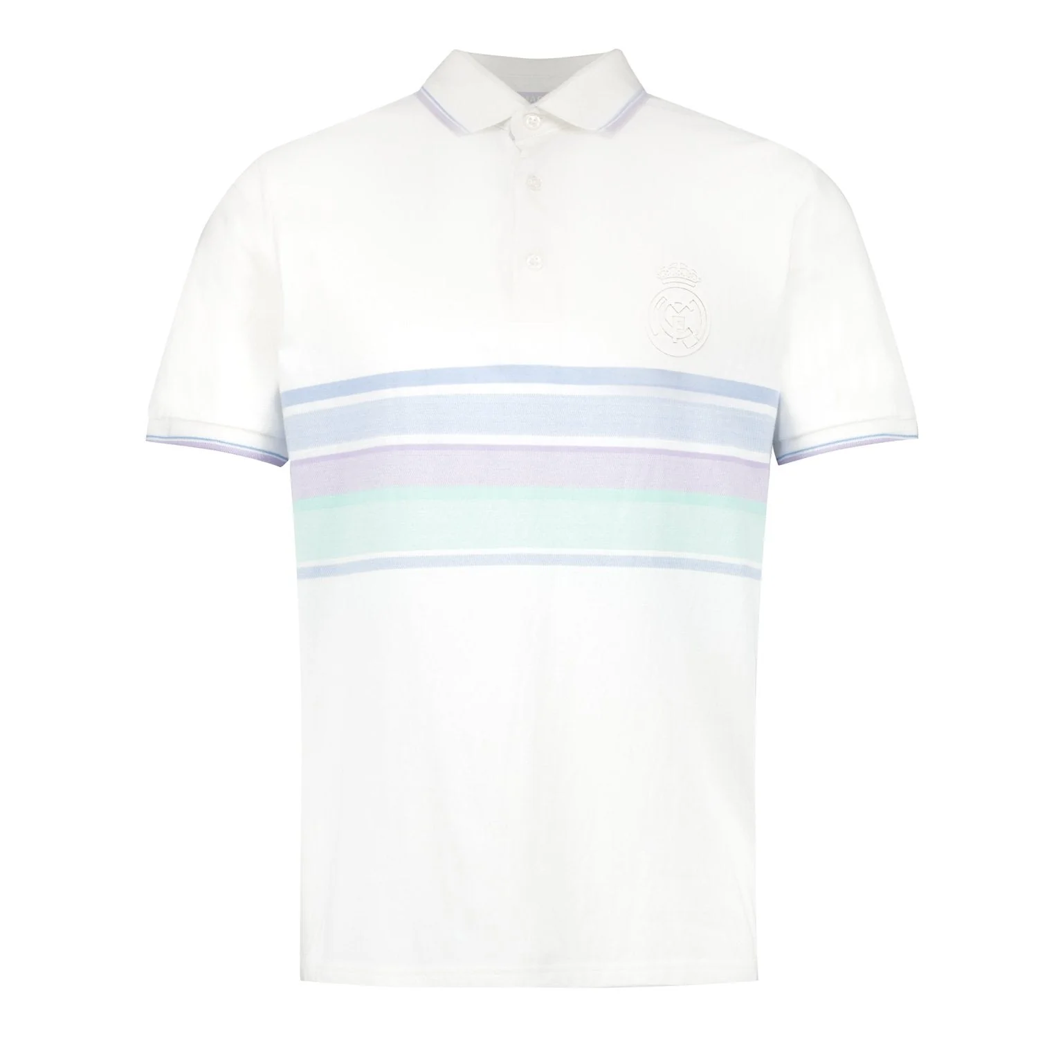 Polo Hombre Rayas Multicolor Blanco Real Madrid