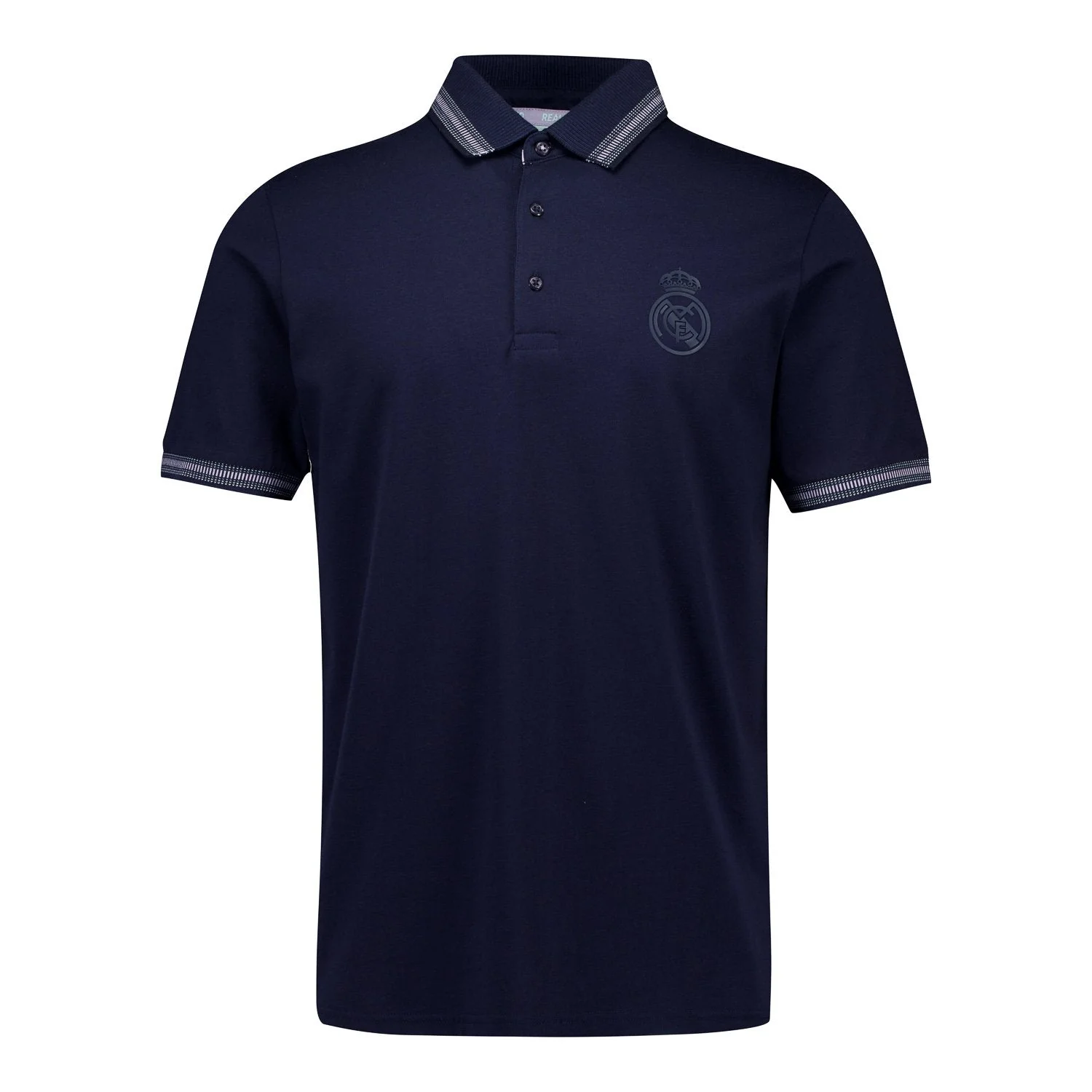 Polo Hombre Rayas Tonales Azul Marino Real Madrid