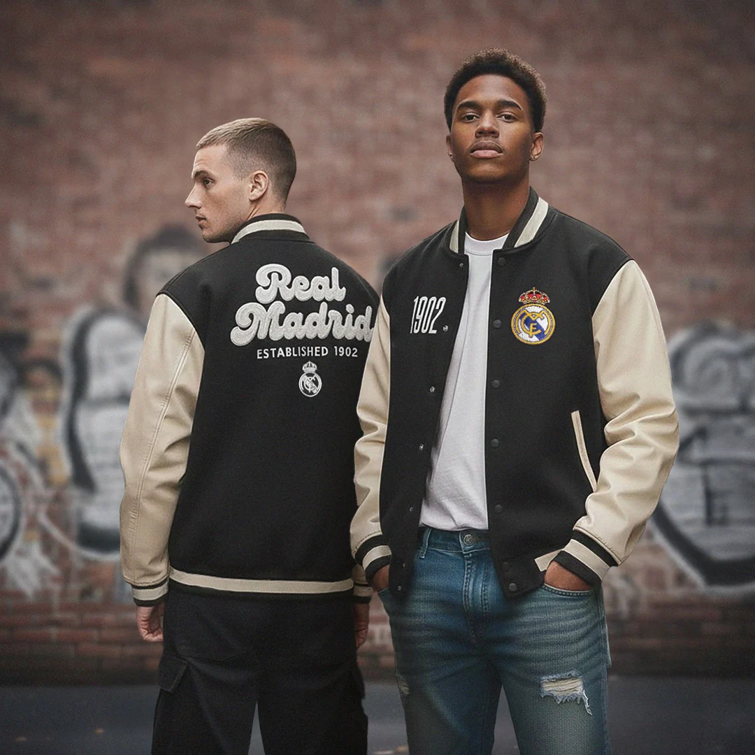 Chaqueta Hombre Collegiate Gris/Blanca - Image 3