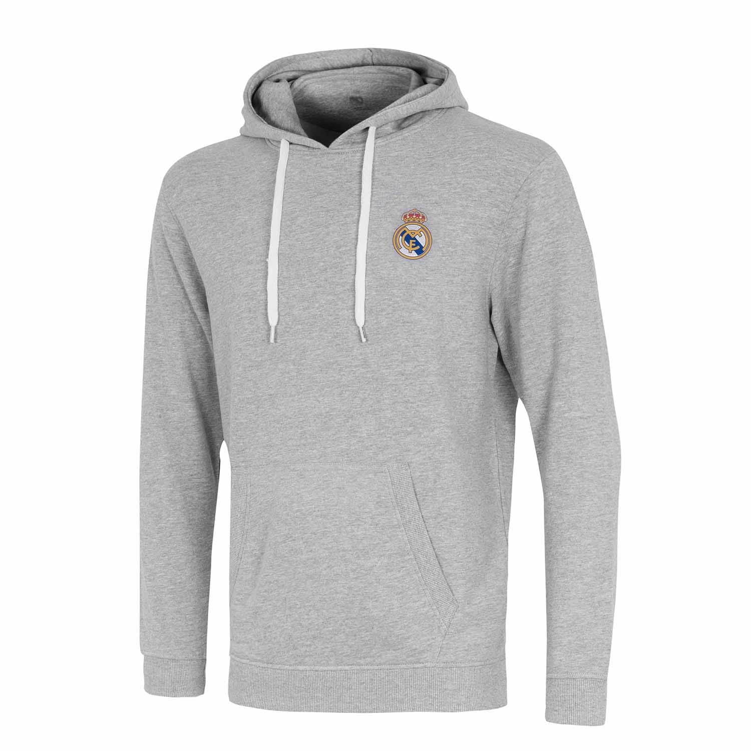 Sudadera Capucha Gris Claro Hombre Escudo Color Essentials