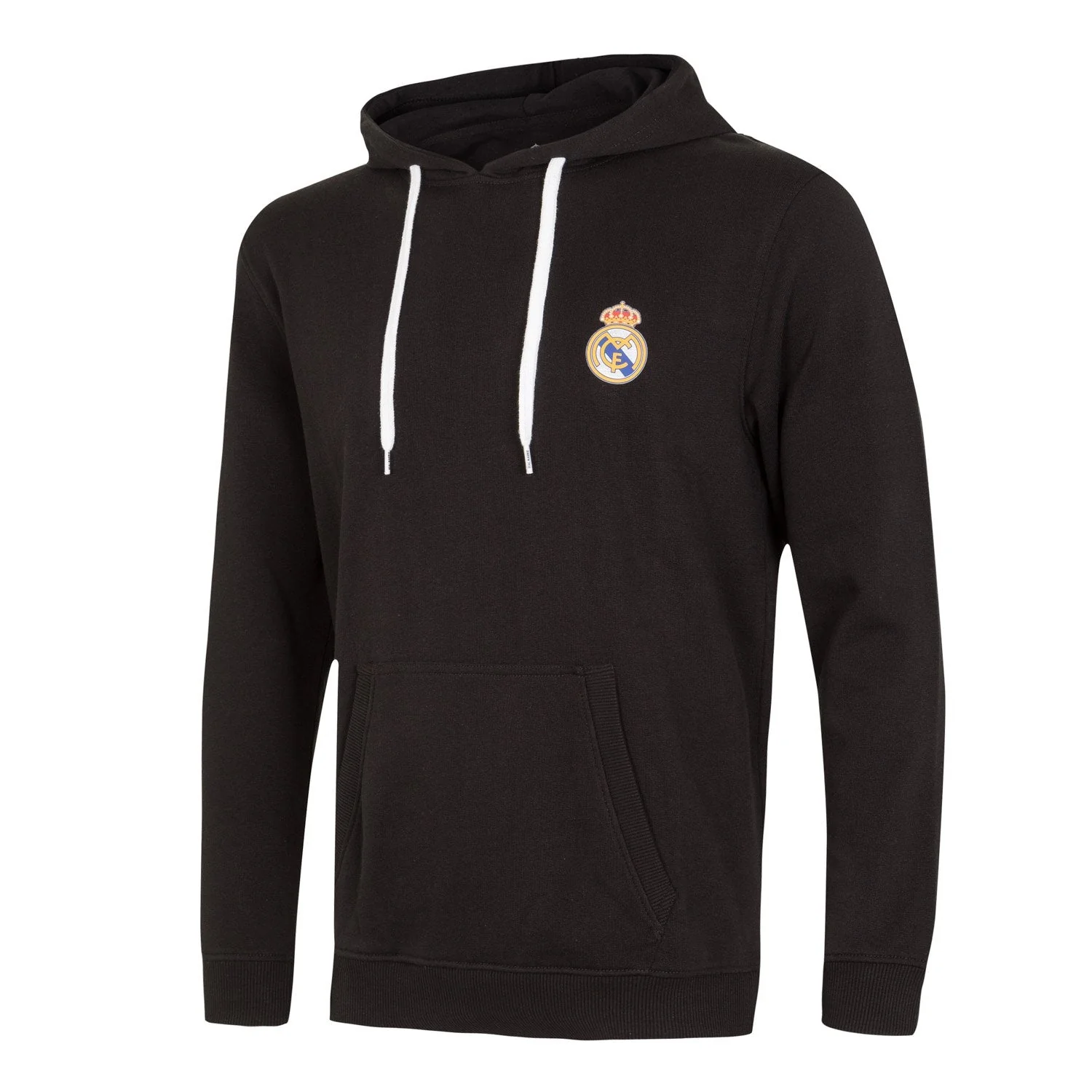 Sudadera Capucha Negra Hombre Escudo Color Essentials