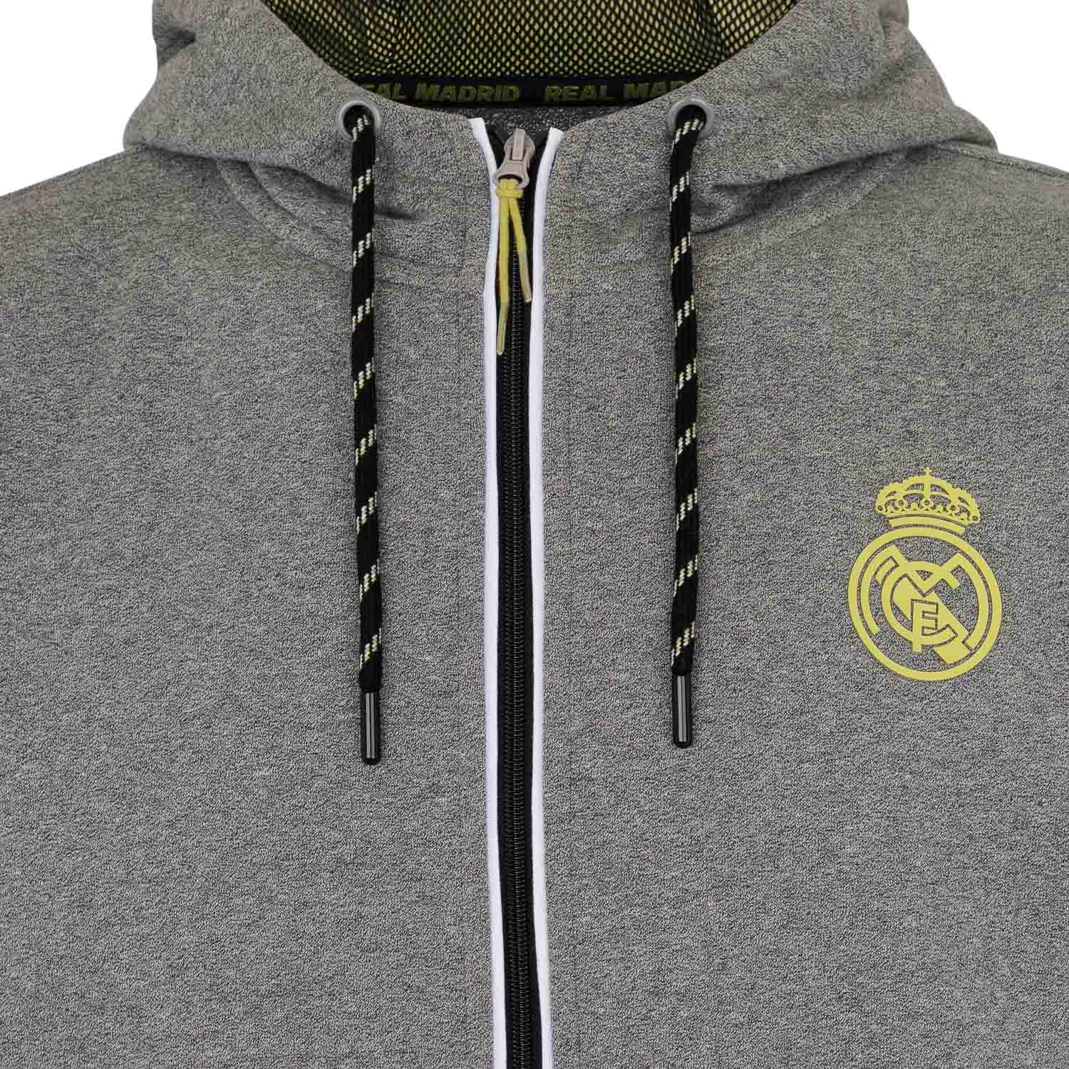 Chaqueta Capucha Hombre Gris/Lima Real Madrid - Image 3
