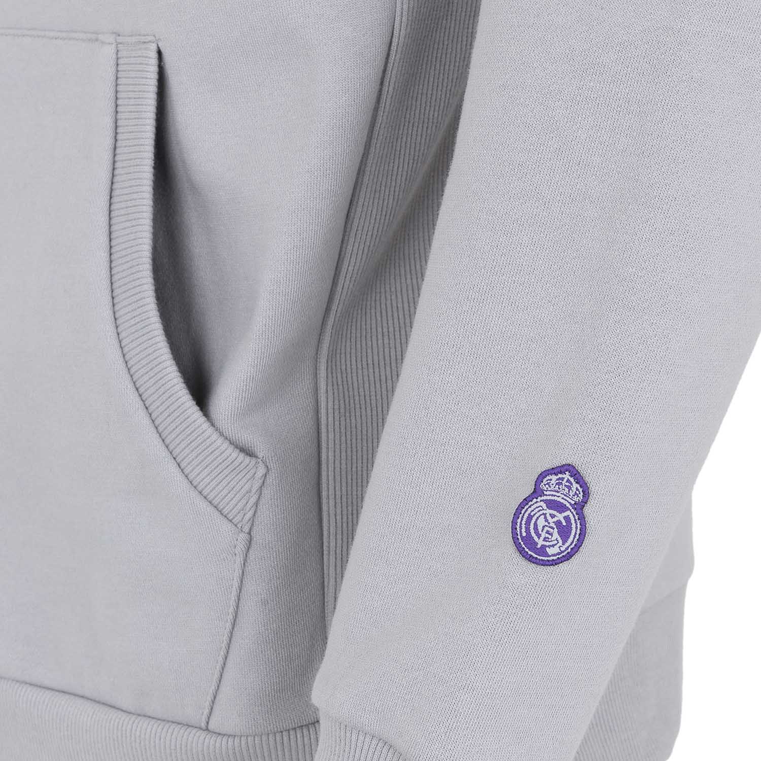 Sudadera Capucha Hombre Texto Gris/Morado - Image 6