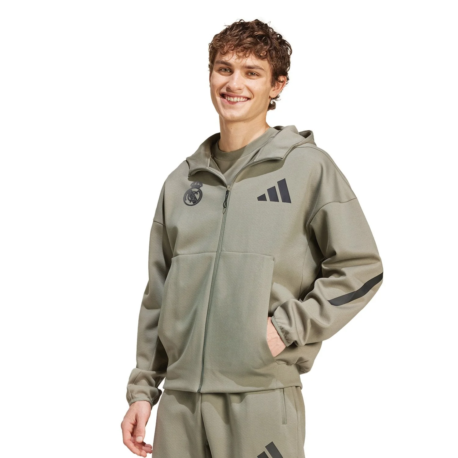 Chaqueta Cremallera Hombre adidas Real Urban Kakhi - Image 2