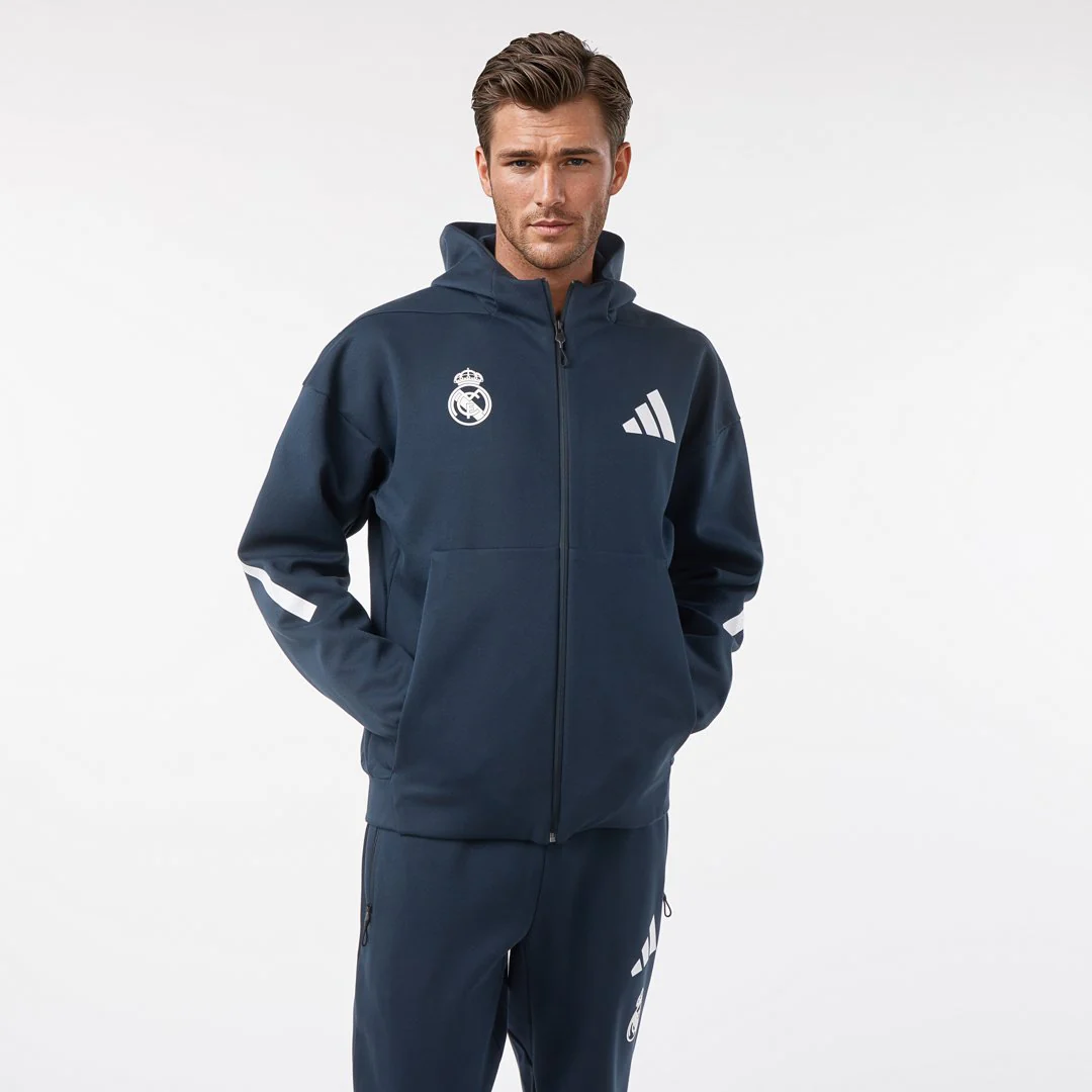 Chaqueta Cremallera Hombre adidas Real Urban Azul Marino - Image 7