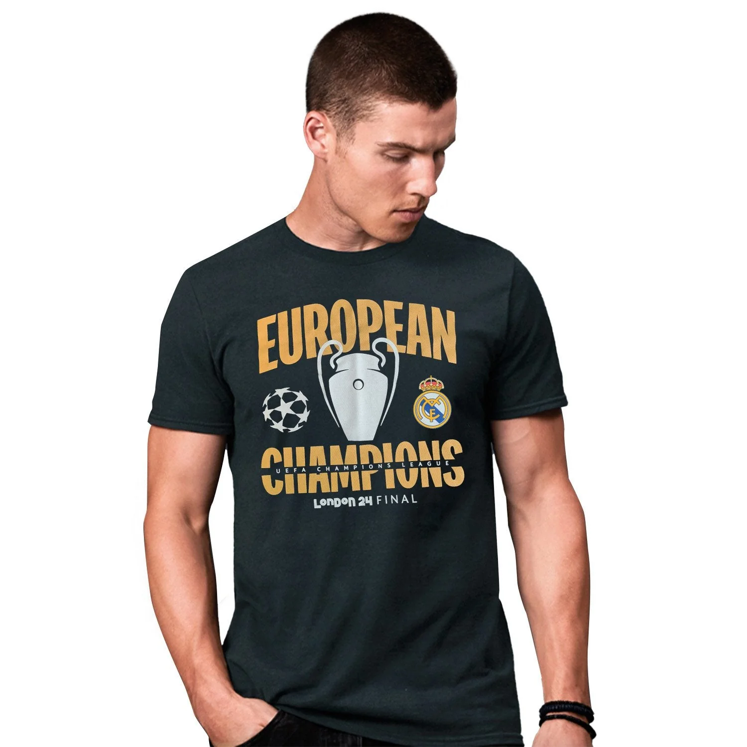 Camiseta Campeones UCL 15 Negra Hombre - Image 3