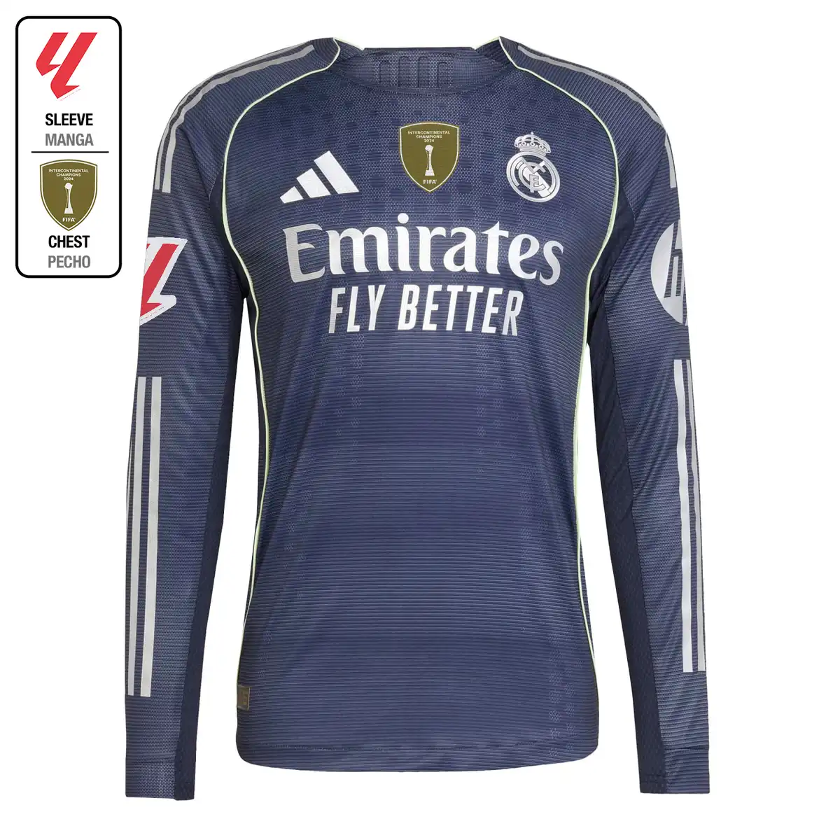 Camiseta Authentic Manga Larga Hombre Segunda Equipación 25/26 Azul Marino - Image 10