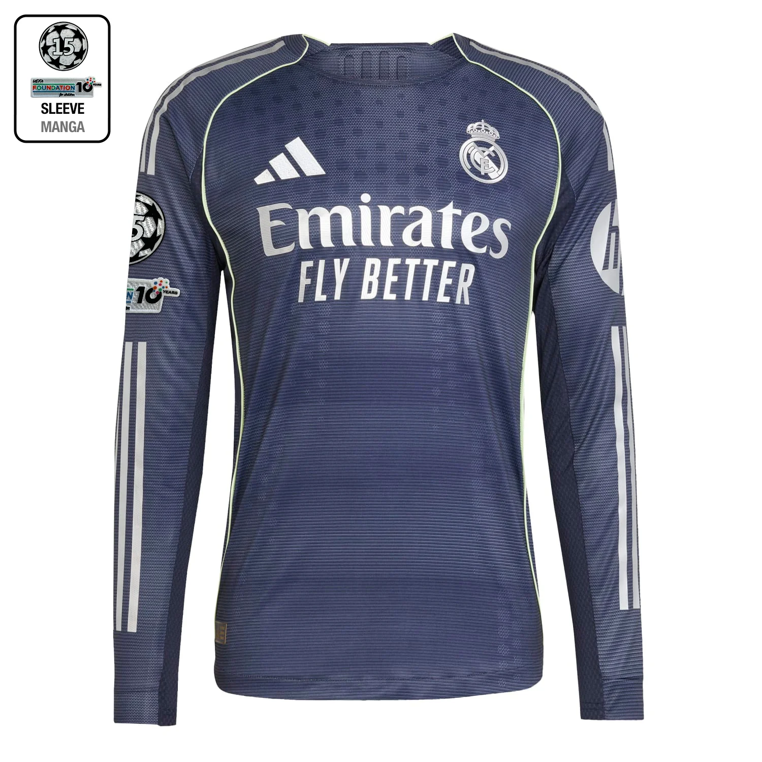 Camiseta Authentic Manga Larga Hombre Segunda Equipación 25/26 Azul Marino - Image 12