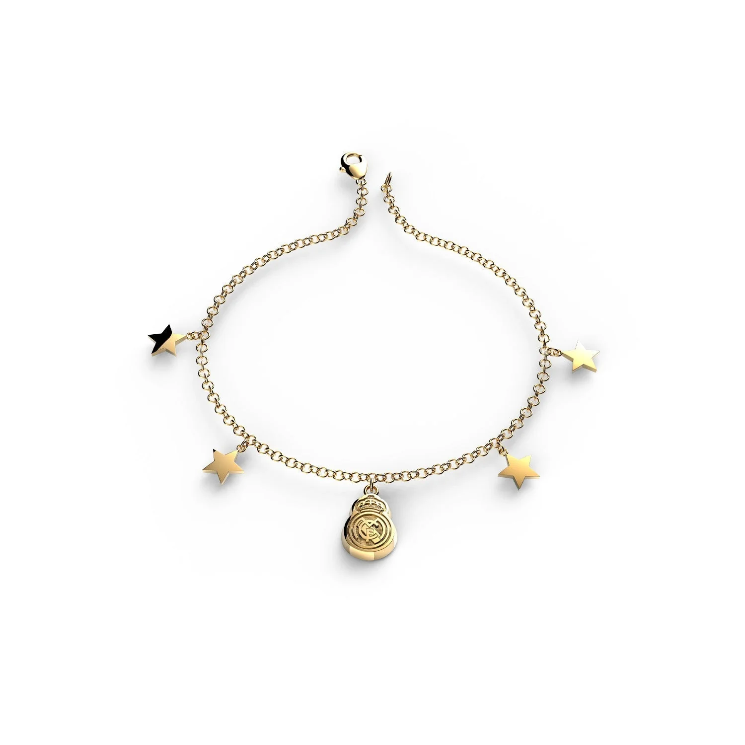 Pulsera Estrellas Colgantes Oro Real Madrid