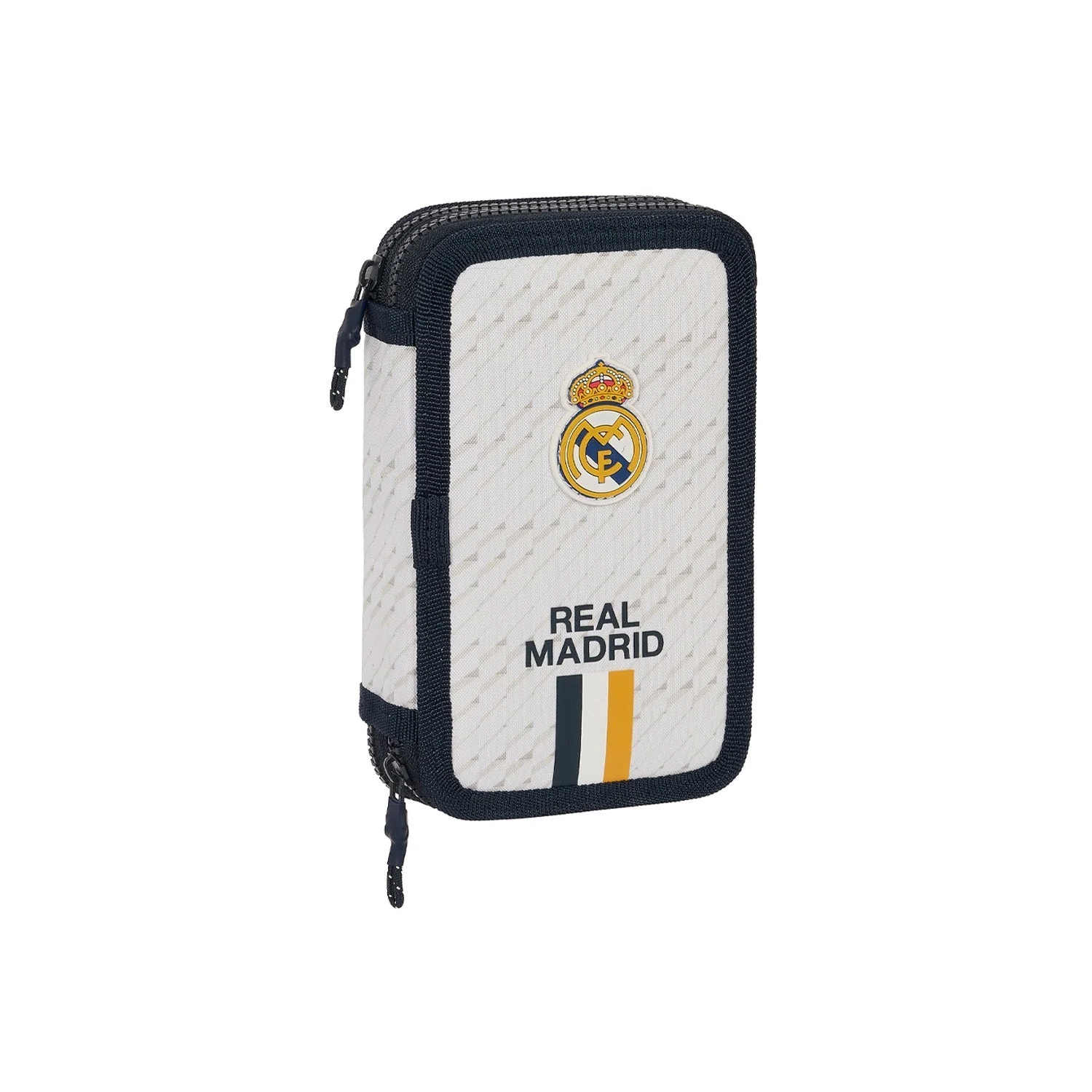Estuche Doble Material Escolar Blanco/Dorado