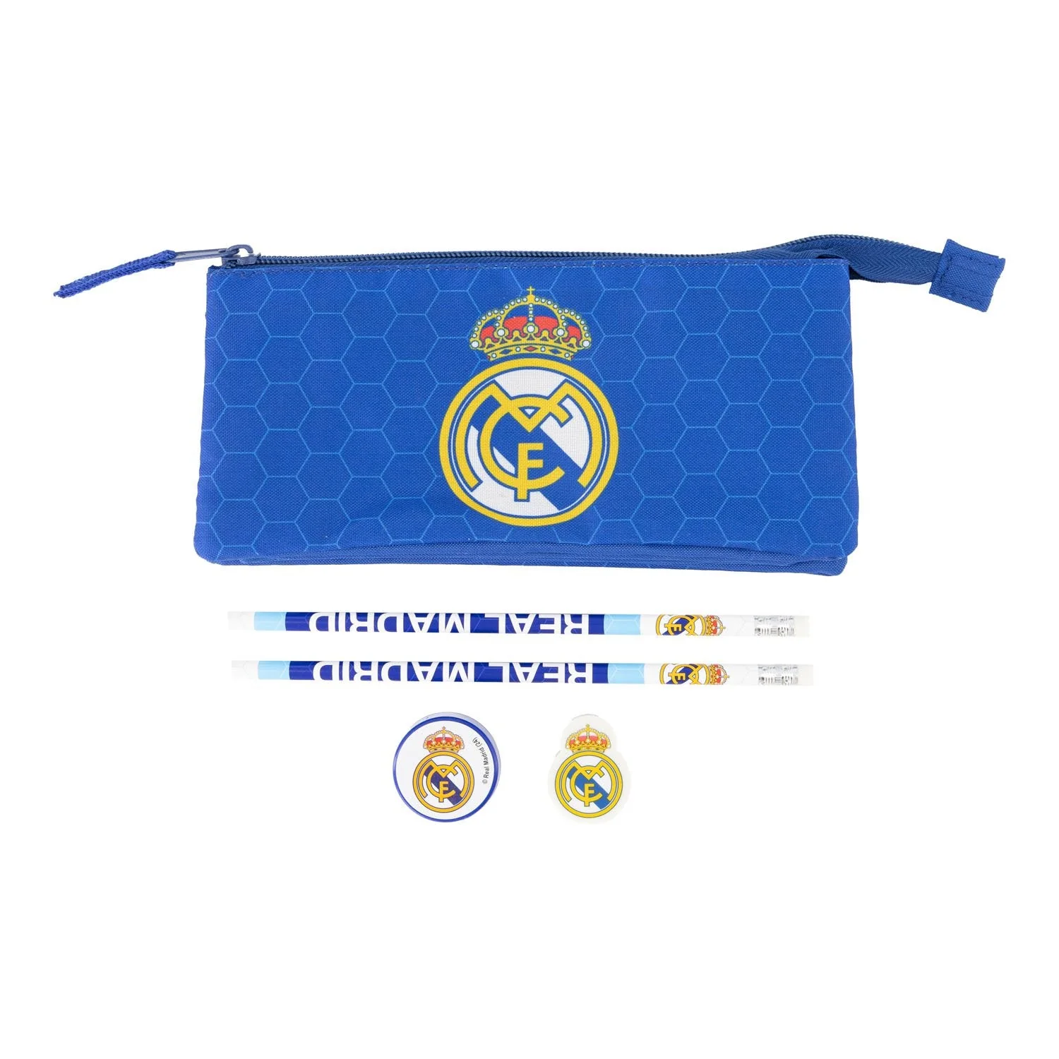 Set de Papelería Portatodo Triple Real Madrid