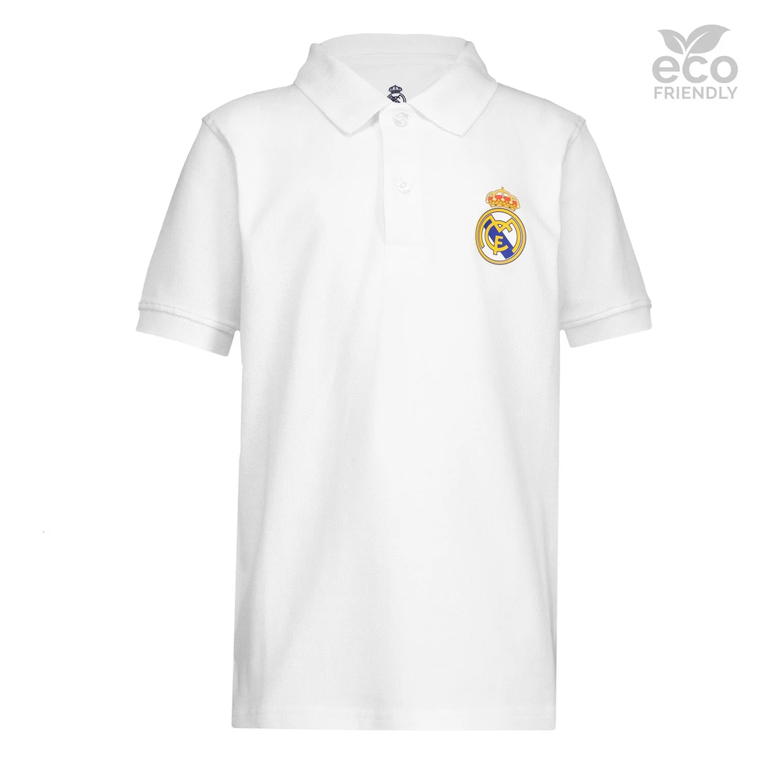 Polo Niños ECO Essentials Real Madrid Escudo Color Blanco