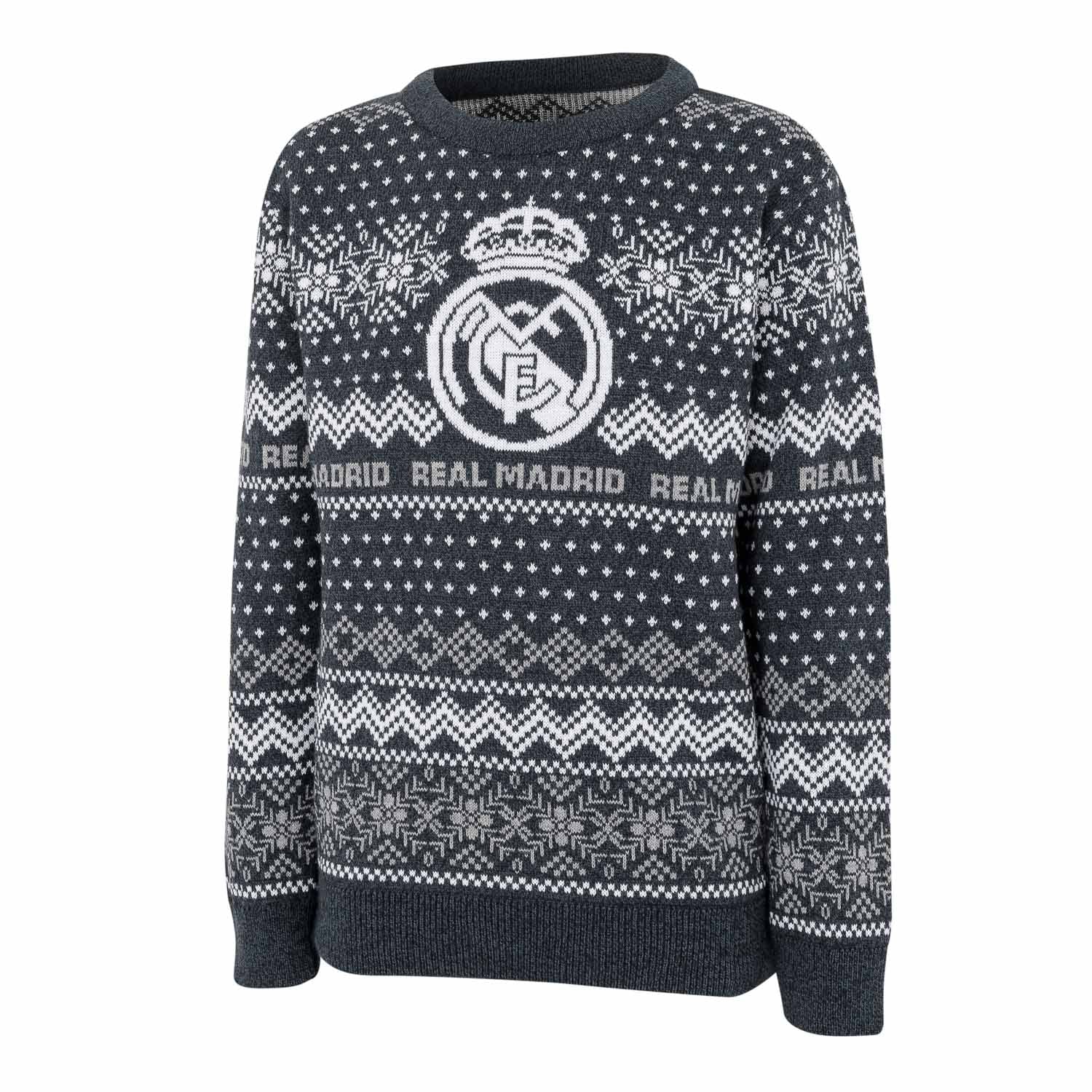 Jersey Navideño Niños Escudo Azul Marino/Gris