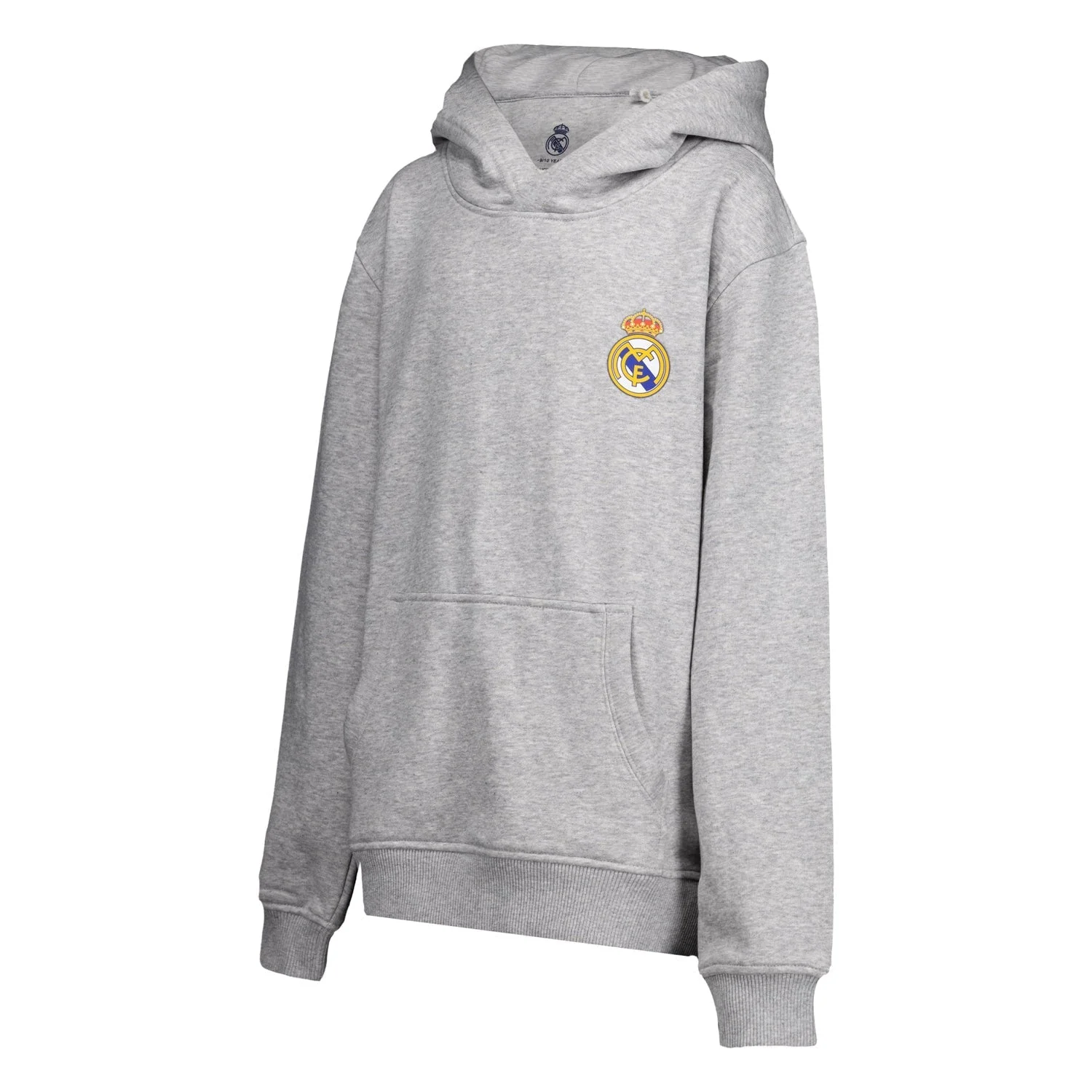 Sudadera Capucha Niños ECO Essentials Real Madrid Escudo Color Gris - Image 4
