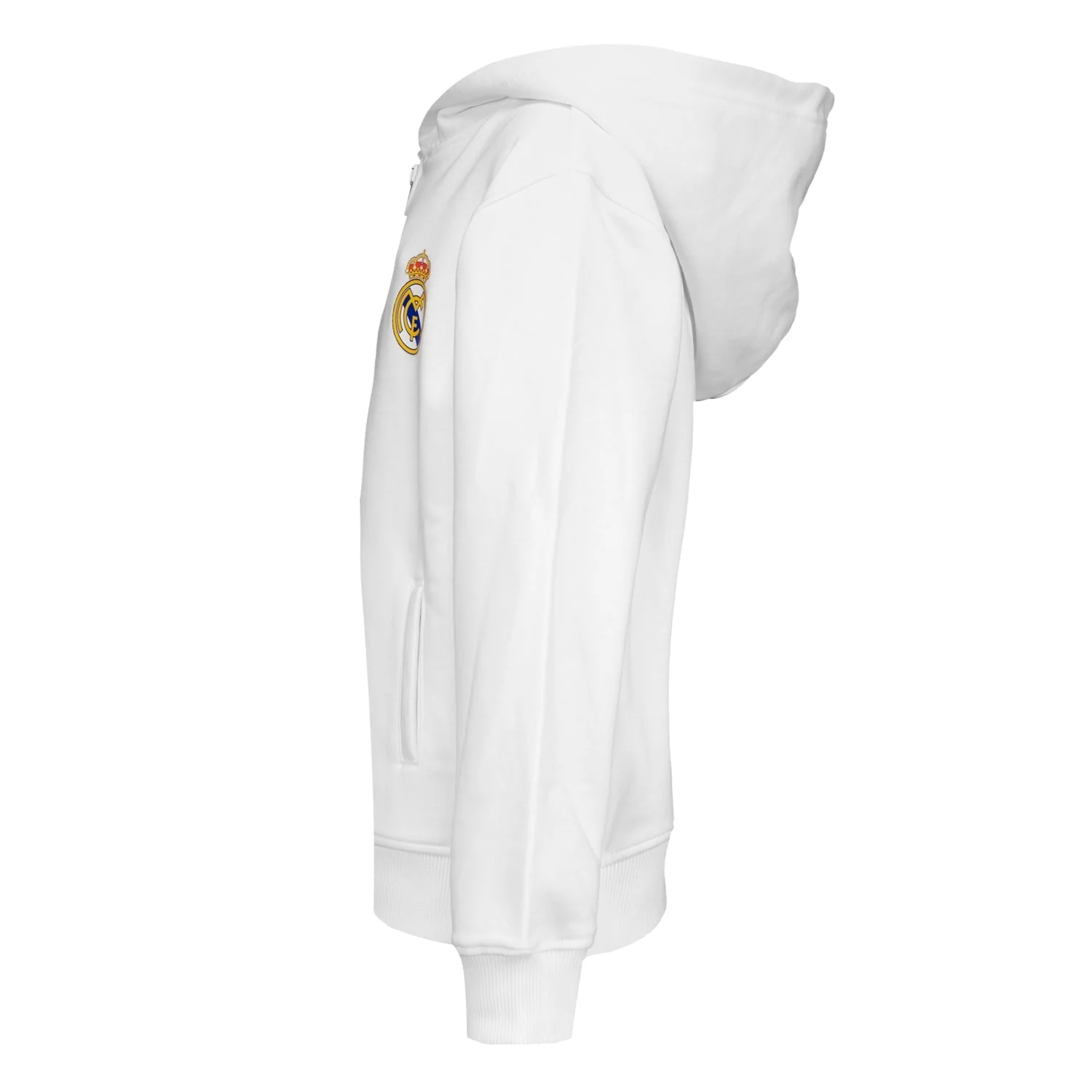Sudadera Capucha Cremallera Niños ECO Essentials Real Madrid Escudo Blanca - Image 3