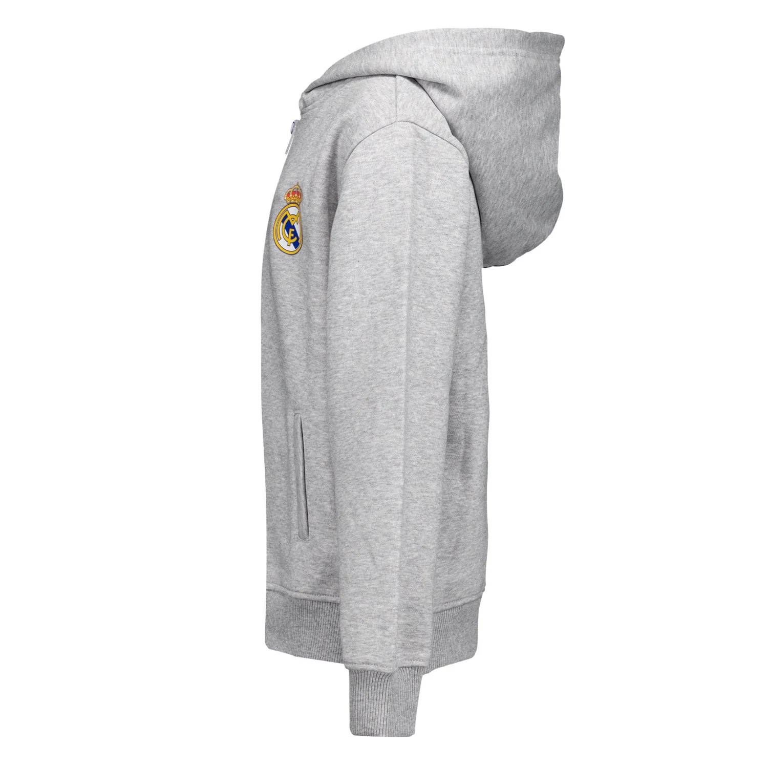 Sudadera Capucha Cremallera Niños ECO Essentials Real Madrid Escudo Gris - Image 4