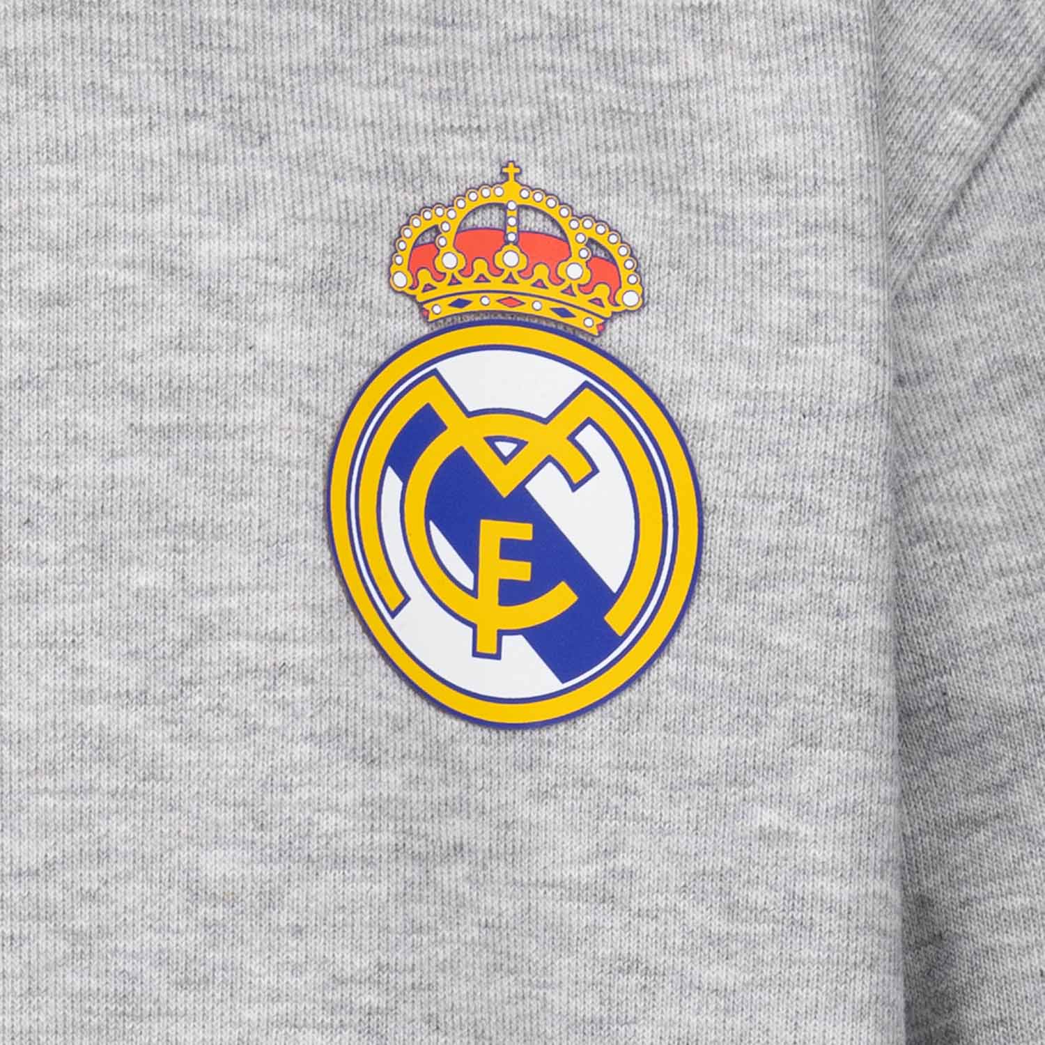 Sudadera Capucha Cremallera Niños ECO Essentials Real Madrid Escudo Gris - Image 5